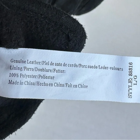 NWT Isotoner Black Suede Leather large Gloves Faux Fur Lined Winter Luxury - Picture 4 of 6